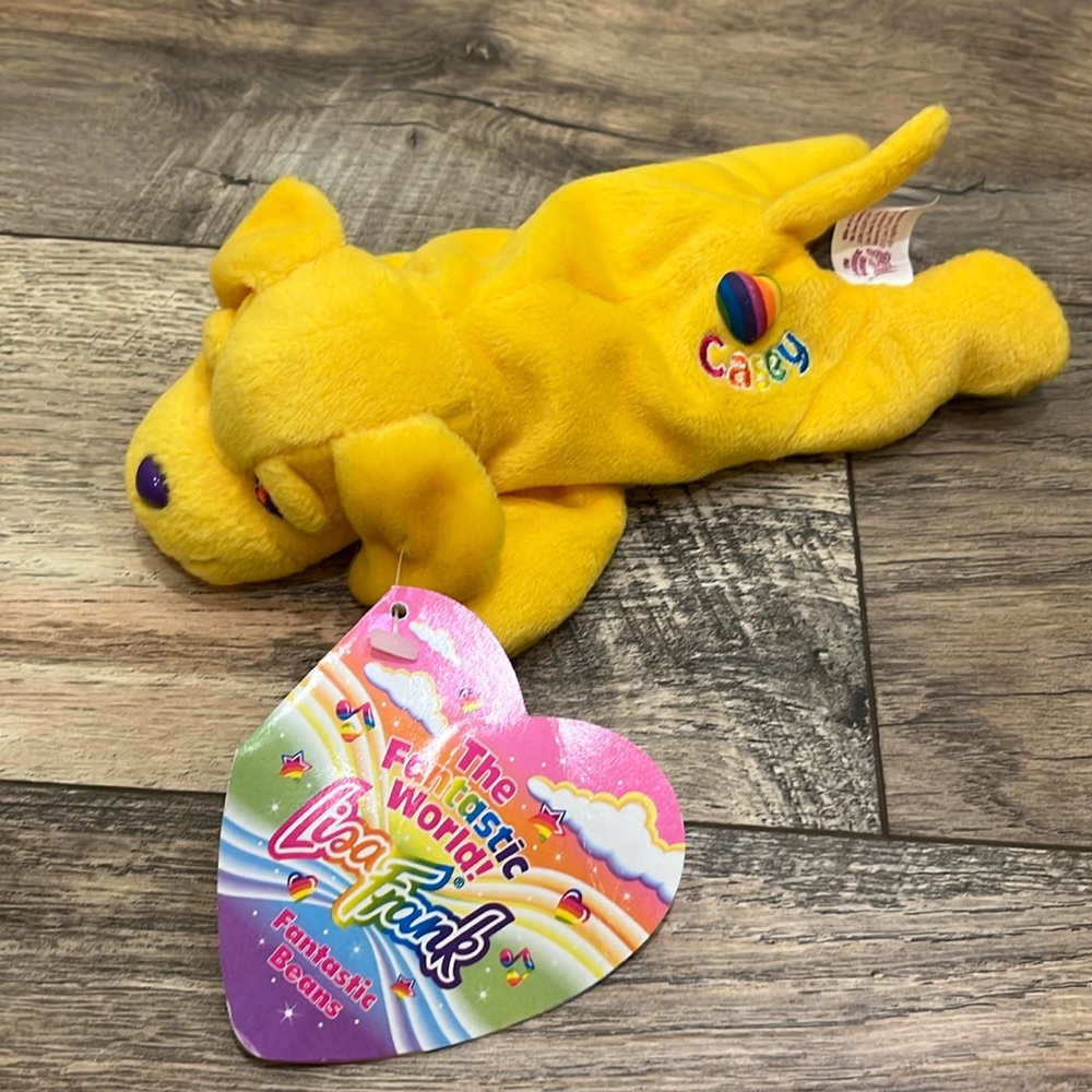 Vintage Lisa Frank bean plush Casey the dog